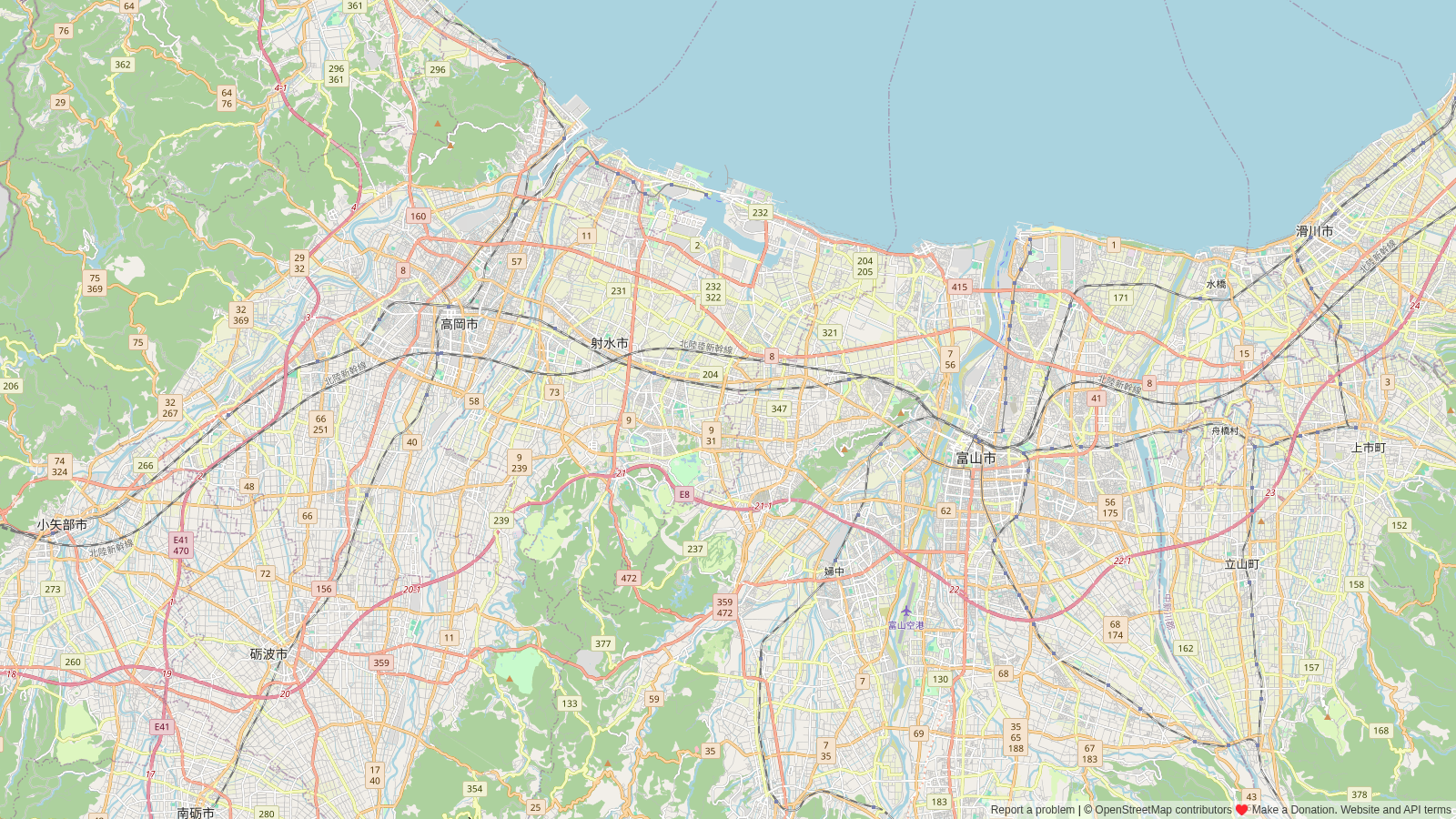 対応エリア地図（高岡市・富山市周辺の実績町マップ）